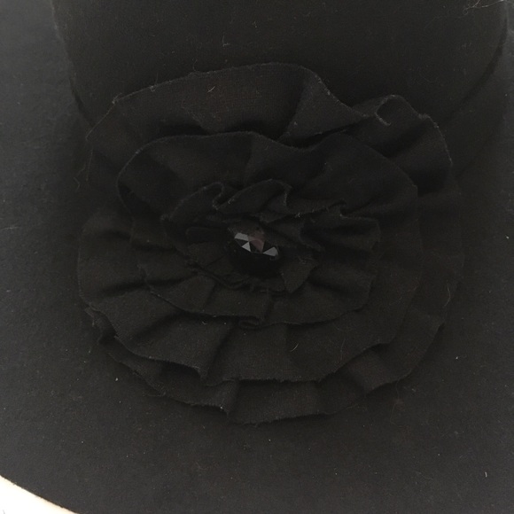 Cynthia Rowley Black Wool Floppy Hat - Picture 3 of 6